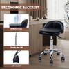Adjustable Rolling Swivel Salon Stool with Backrest - Set of 2, Height-Adjustable Drafting Chair for Tattoo, Facial, Medical Spa Use - Black Design view 4
