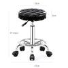 Adjustable Round Rolling Swivel Stool with Wheels, Thick Comfortable PU Leather Seat, Footrest, Ideal for Office, Salon, Spa, Hairdressing - Black/Brown view 2