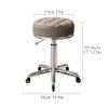 Adjustable PU Leather Rolling Swivel Chair with 5 Wheels, Stylish Bar Stool for Beauty Salon & Counter Work (Beige & Gold) - Perfect for Comfort & Mobility view 2