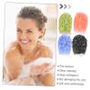 Beatifufu 4Pcs Dual-sided Exfoliating Shower Gloves with Massage Effect for Back Scrub and Body Cleansing Soft Bath Balls in Pink Blue Green Gray Skin-friendly Bath Accessories view 4