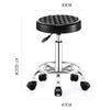 Adjustable Swivel Salon Stool with Footrest, Rolling PU Leather Seat, Comfortable 2-Layer Sponge, Height-Adjustable, Silent Wheels, Black/Brown Professional Barbershop Chair view 3