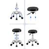 Adjustable Swivel Salon Stool with Footrest, Rolling PU Leather Seat, Comfortable 2-Layer Sponge, Height-Adjustable, Silent Wheels, Black/Brown Professional Barbershop Chair view 4