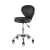 Adjustable Hydraulic Leather Rolling Stool Chair with Back Support for Office, Salon, Spa, Tattoo, Medical Use - Ergonomic Task Chair, Black, 1 Pack view 1