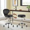Adjustable Hydraulic Leather Rolling Stool Chair with Back Support for Office, Salon, Spa, Tattoo, Medical Use - Ergonomic Task Chair, Black, 1 Pack view 2