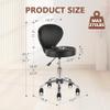 Adjustable Hydraulic Leather Rolling Stool Chair with Back Support for Office, Salon, Spa, Tattoo, Medical Use - Ergonomic Task Chair, Black, 1 Pack view 3