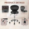 Adjustable Hydraulic Leather Rolling Stool Chair with Back Support for Office, Salon, Spa, Tattoo, Medical Use - Ergonomic Task Chair, Black, 1 Pack view 4