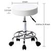 Adjustable Rolling Stool with Wheels - Comfortable PU Leather Swivel Bar Chair for Salon, Tattoo, and Work (13" x 13" x 19.69"-25.39", Black) view 2