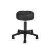 Adjustable Round Rolling Stool with Wheels, PU Leather Swivel Chair for Salon, Spa, Lab & Office - 660lbs Capacity, Height Adjustable, Black view 1