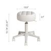 Adjustable Round Rolling Stool with Wheels, PU Leather Swivel Chair for Salon, Spa, Lab & Office - 660lbs Capacity, Height Adjustable, Black view 2