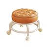 360 Rotating PU Leather Rolling Stool - Adjustable Height, Padded Pedicure Seat on Wheels for Home, Fitness, Office & Salon Use - Lazy Housework Mini Stool view 1