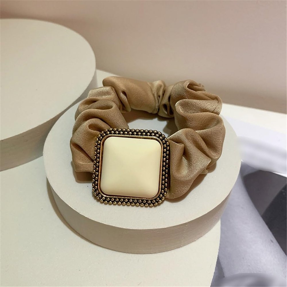 Hair Ornaments Retro Atmosphere Frosted Rubber Paint Square Buckle Wrinkled