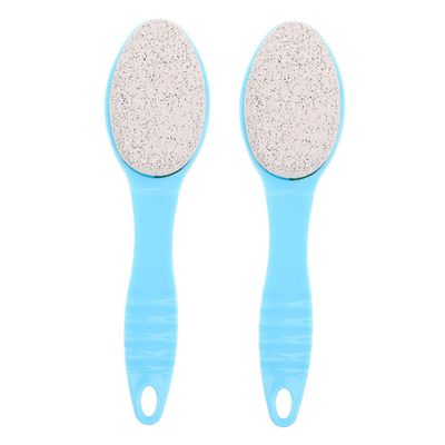 COOLHIYA 2pcs Double-Sided Foot Scraper for Dead Skin Removal with Ergonomic Handle Multi-use Foot Care Tool Combining Pumice Stone Brush and Exfoliating File Home Pedicure Kit