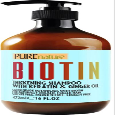 Biotin Shampoo - Sulfate Free Strengthening and Volumizing Shampoo for Thinning and Fine Hair - Professional Salon Thickening, Volume Boosting Formula - Paraben Free for Women and Men - 16 Fl Oz