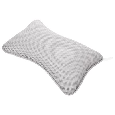 CONGARTENO Non-Slip Bathtub Pillow with Strong Suction Cups Mesh Head and Neck Support Cushion Comfortable Back Rest for Standard Oval and Soaking Tubs Grey Bath Cushion for Spa and Home Use