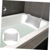 CONGARTENO Non-Slip Bathtub Pillow with Strong Suction Cups Mesh Head and Neck Support Cushion Comfortable Back Rest for Standard Oval and Soaking Tubs Grey Bath Cushion for Spa and Home Use view 3
