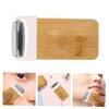 Beatifufu Natural Jade Facial Roller Massage Tool with Stainless Steel Frame Portable Wood Skin Care Massager for Face and Head Relaxation Compact Travel Go Use view 2