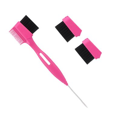 Gogogmee Portable Eyebrow Comb Brush with Replaceable Heads for Women Dual-function Edge Brush and Brow Spoolie for Precise Shaping Trimming Stray Hairs Compact Makeup Tool in Stylish Rose
