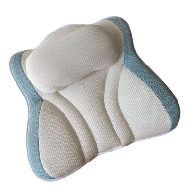 Beatifufu Bathtub Pillow with Suction Cups Lightweight Breathable Spa Neck Rest Cushion for Soaking Tubs Portable Bath Pillow for Bathtubs Easy to Install and Remove Blue
