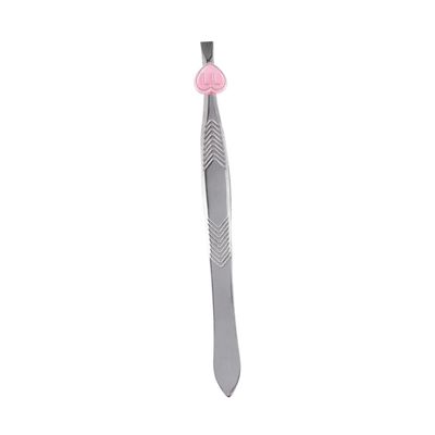 Beatifufu 2Pcs Stainless Steel Bevel Eyebrow Clip Tweezers with Flat and Diagonal Mouths Precision Makeup Tool for Facial Hair Removal Portable and Eyebrow Clamp for Women Random Color