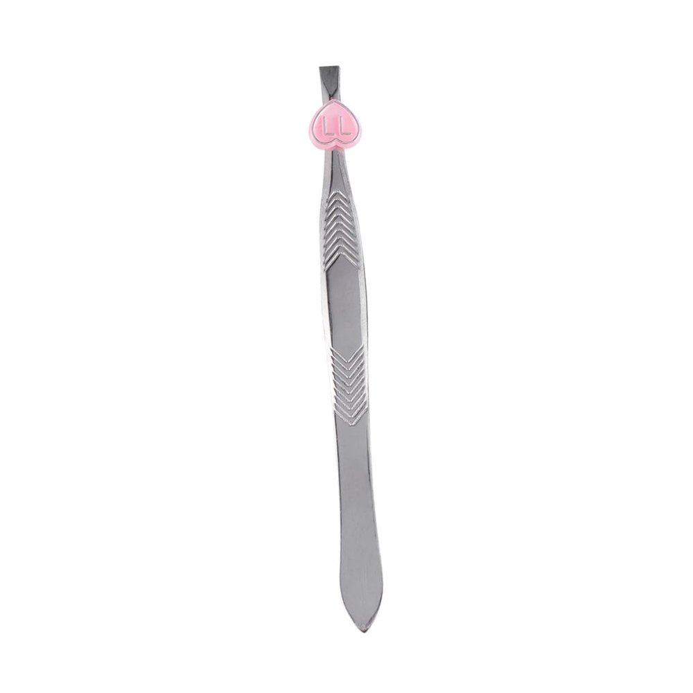 Beatifufu 2Pcs Stainless Steel Bevel Eyebrow Clip Tweezers with Flat and Diagonal Mouths Precision Makeup Tool for Facial Hair Removal Portable and Eyebrow Clamp for Women Random Color