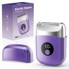 Cordless Electric Razors for Women, Travel Electric Shaver with LED Display, Rechargeable Body Trimmer Shaver for Private Area, Face Underarms Bikini,Lips,arms, Legs (Purple) view 1