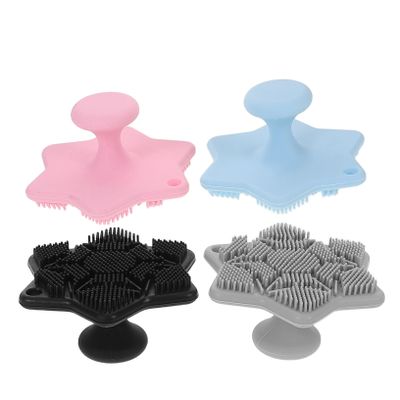 Beatifufu 4pcs Silicone Face Scrubber Manual Facial Cleansing Brush for Deep Pore Exfoliating Gentle Skin Care Suitable for Sensitive Skin and Travel Use