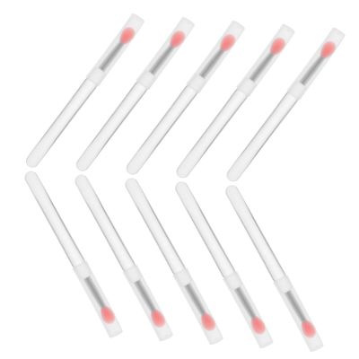 Beatifufu 10pcs Mini Silicone Lip Brush Set with Covers Travel-friendly Lipstick and Lip Gloss Applicators Soft Bristles for Comfortable Application Easy to Clean Reusable Brushes and