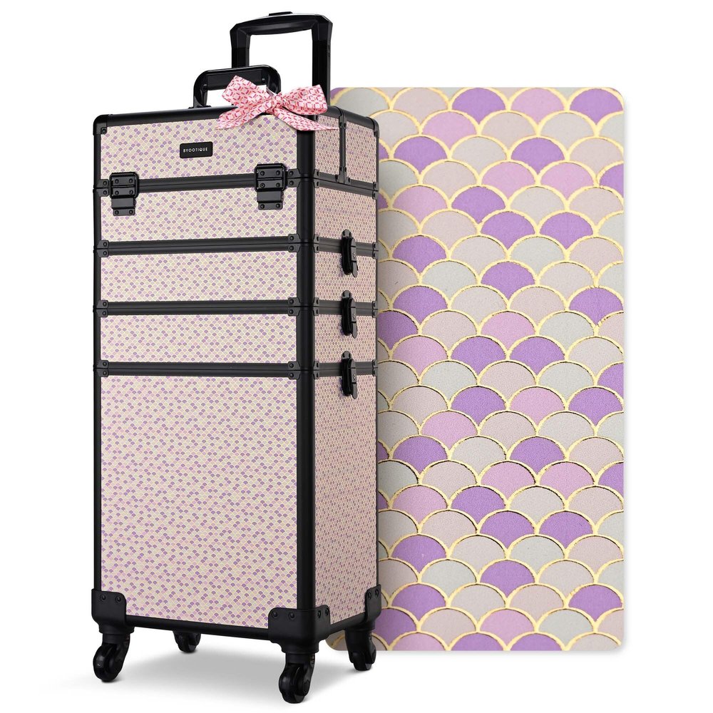 BYOOTIQUE Cosmetology Case on Wheels 4in1 Professional Makeup Art Deco Tyrian