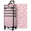 BYOOTIQUE Large Rolling Makeup Case on Wheels 4in1 Cosmetology Art Deco Bloom view 1