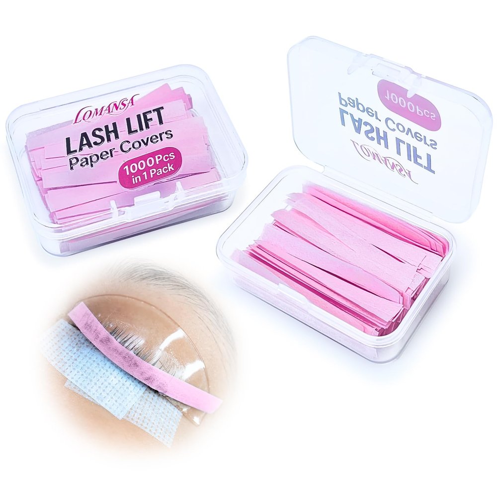 Lash Lift Perm Paper 1000Pcs Lomansa Lash Lift Paper Covers Disposable Lash Lift Ribbons Strips Supplies (Pink)