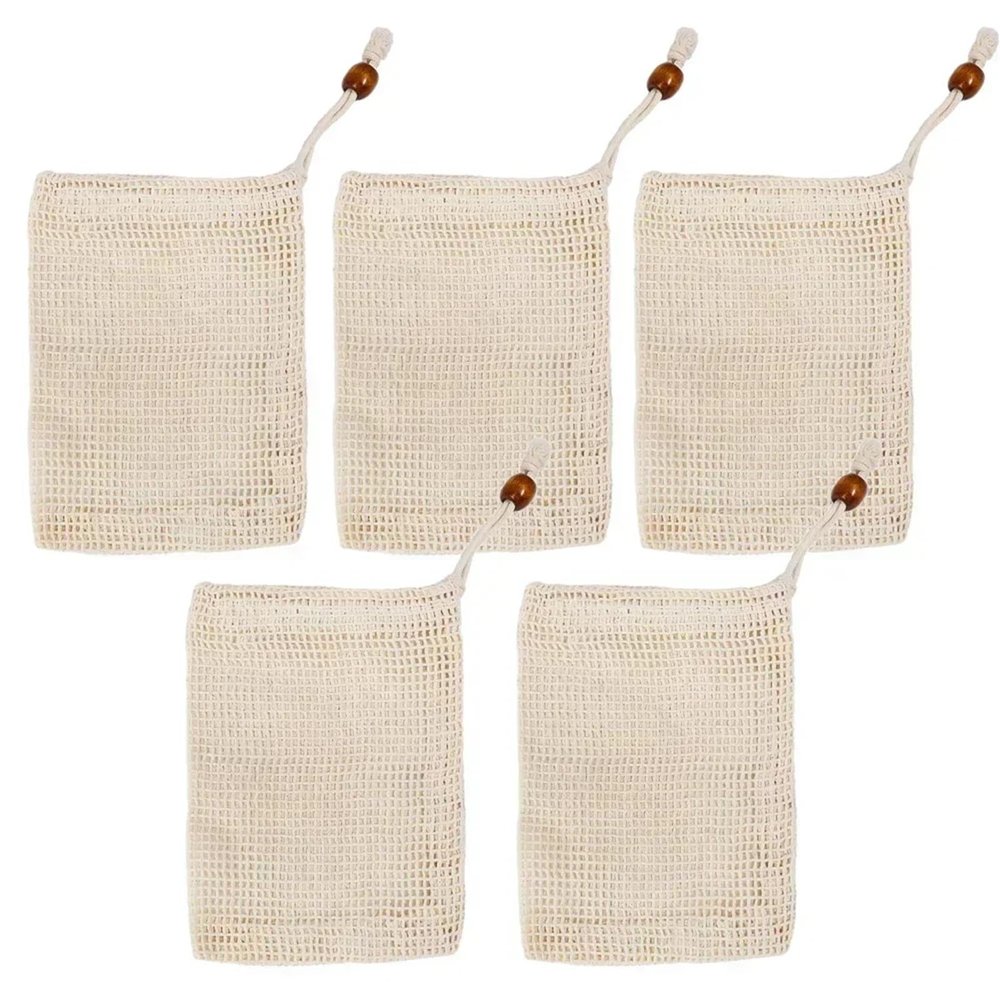 25pcs Bar Soap Pouch Soap Foaming Net Mesh Bags Bath Washing Tools Body Cleaning Bubble Helper Mesh Deep Cleaning Home Bathroom Exfoliating Supplies(with Bead)