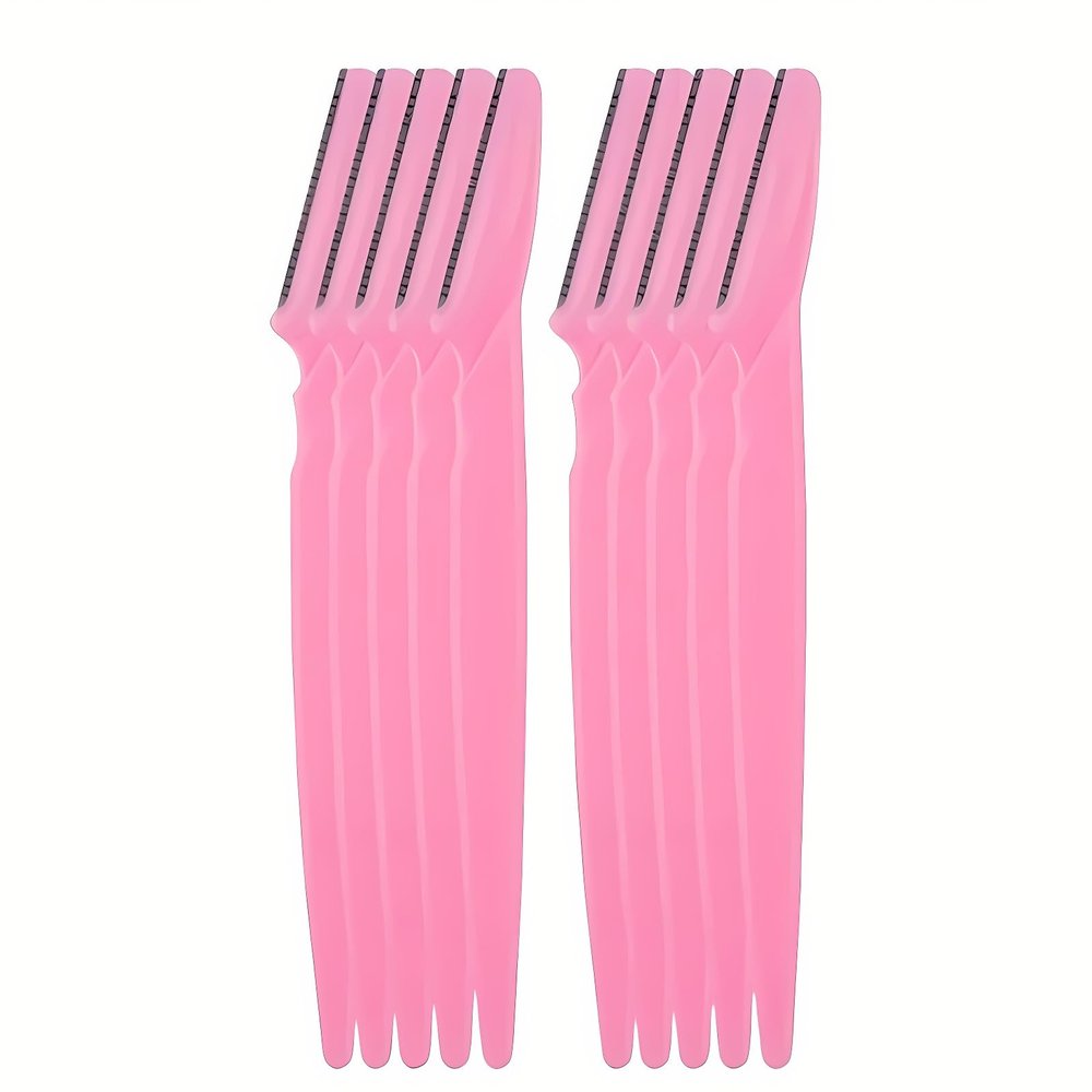 10 Pack Facial Razors for Women Face Shaving and Eyebrow Shaping  Stainless Steel Tools for Peach Fuzz, Lip and Chin Hair Removal, Smooth Skin Trimmer (10pcs pink)