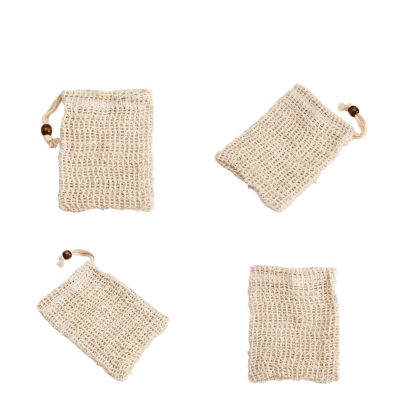 30pcs Bar Soap Pouch Soap Bags for Shower Natural Ramie Soaps Saver Pouch Homemade Soaps Mesh Bag with Drawstring