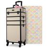BYOOTIQUE Rolling Makeup Train Case on Wheels 4in1 Cosmetology Art Deco Pastel view 1