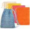 12 Pcs Bar Soap Pouch Cotton Linen Soap Bags in 6 Colors Mesh Drawstring Bath Tools Exfoliating Pouches Reusable Clean view 1