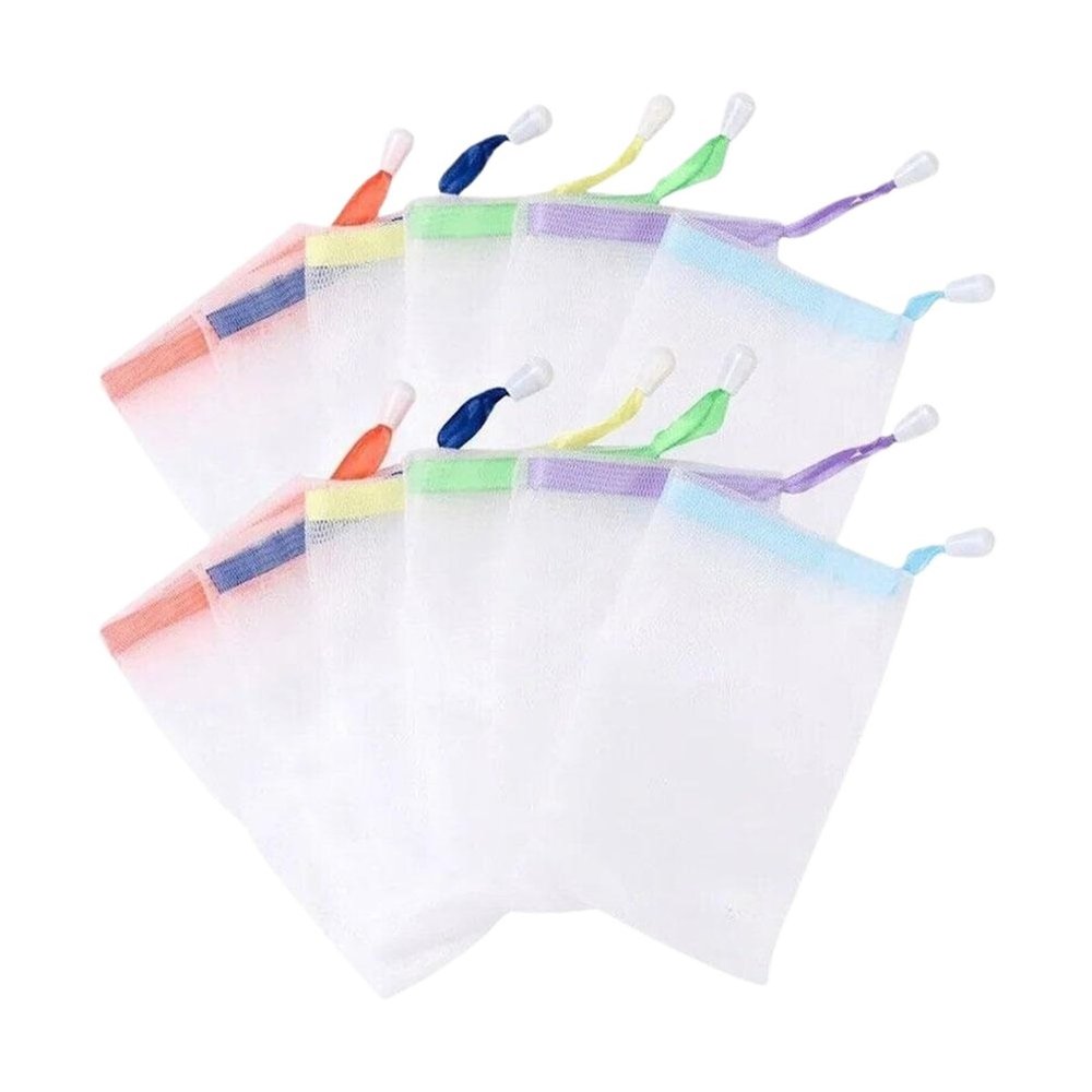 20pcs Bar Soap Pouch Portable Soap Bags Foam Mesh Soaps Facial Cleanser Soaps Exfoliating Mesh Bags Face Skin Clean Tools