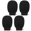 2 Pairs Exfoliating Mitt for Body, Double Sided Exfoliating Glove Body Scrubber, Heavy Shower Gloves for Bodys Scrub, Exfoliates & Removes Dead Ski, Asian Bath Massage Mitts for Women and Men, Black view 1
