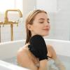 2 Pairs Exfoliating Mitt for Body, Double Sided Exfoliating Glove Body Scrubber, Heavy Shower Gloves for Bodys Scrub, Exfoliates & Removes Dead Ski, Asian Bath Massage Mitts for Women and Men, Black view 4