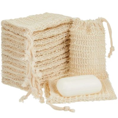 20PCS Bar Soap Pouch Soap Bags for Hotel Natural Soaps Saver Bag with Drawstring Exfoliating Soaps Pouch for Bath Shower