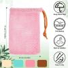10pcs Bar Soap Pouch Thicken Nylon Soap Saver Bag Pouch Bar Plentiful Bubble Foam Soaps Bags Exfoliating Soaps Mesh Bags for Shower(Brown 10x14cm) view 3