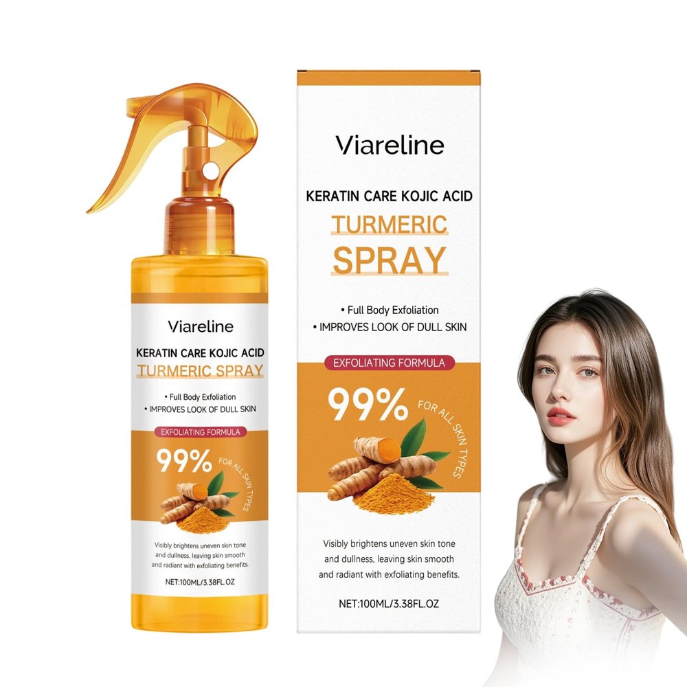 Peel Shot Keratin Care Kojic Acid Turmeric Spray, Turmeric Exfoliating Peeling Spray, Peel Shot Turmeric Spray for Face and Body, Exfoliate and Shine, Suitable for All Skin Types