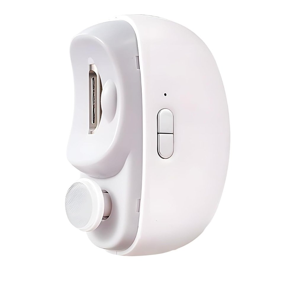 Clip Nail Clippers - Smart Nail Clipper for Seniors, Electric Nails Care Tool with LED Light, Painless Toenail Trimmer for Thick Nails, Arthritis, Low Vision Grooming Tool (White)