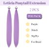 Lavender Purple Ponytail Hair Extension Colored Braids Hair Extensions With Elastic Tie Girls Hair Accessories For Festival Holiday Daily Bubble Rave view 2