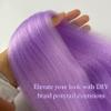 Lavender Purple Ponytail Hair Extension Colored Braids Hair Extensions With Elastic Tie Girls Hair Accessories For Festival Holiday Daily Bubble Rave view 4