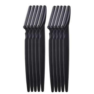 10 Pack Facial Razors for Women Face Shaving and Eyebrow Shaping  Stainless Steel Tools for Peach Fuzz, Lip and Chin Hair Removal, Smooth Skin Trimmer (10pcs black)