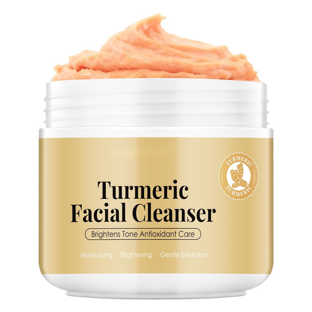 OUPEICHARM Turmeric Rice Mochi Face Cleanser Wash Cream,Moisturizing,Deep-Cleansing,Oil Control,Makeup Cleansing Balm for Women for All Skin Types5.29oz