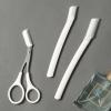 Domary 3PCS Eyebrow Trimming Setsafetyty Eyebrow Razor Brow Trimming Scissors Eyebrow Grooming Tools Eyebrow Trimmer Shaver view 2