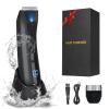 Domary Men's Body Hair Trimmer Rechargeable Hair Shaver Grooming Tool for Men with Large Screen Display IPX7 Waterproof Whole Body Washable with Stand view 1