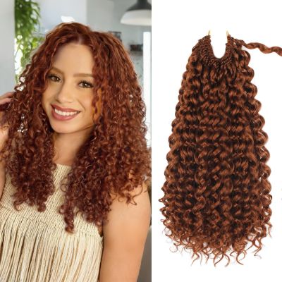 120 Strands Curly Crochet Hair Gogo Curl Pure Protein Fiber Close to Human Hair 14 Inch Pre looped Deep Wave Curly Crochet Hair For Black Women Beach Curl Twist Braiding Hair Extensions (14inch 350#)