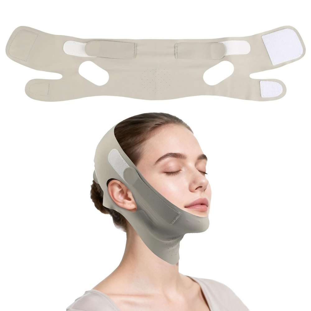 1-Pack Chin Strap for Sleeping, Adjustable Chin Strap & Jawline Shaper - V-Face Lifting, Double Chin Reducing Tool,Snore Stopper Breathable and Durable for Adult